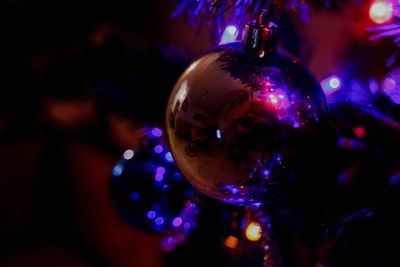 Close-up of illuminated christmas lights