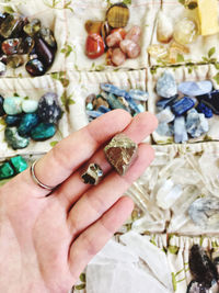 Close-up of woman holding hands