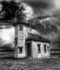 Built structure against cloudy sky