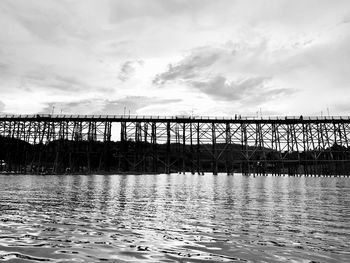 Bridge over river against sky