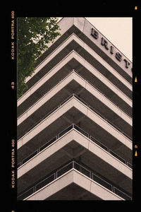 Low angle view of modern building against sky