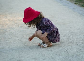 Girl playing in park