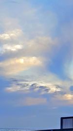 Low angle view of sky over sea