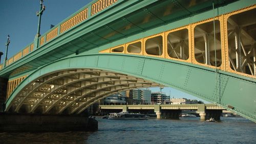 Low angle view of bridge over river