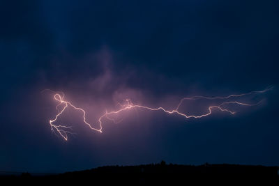 Low angle view of lightning in sky