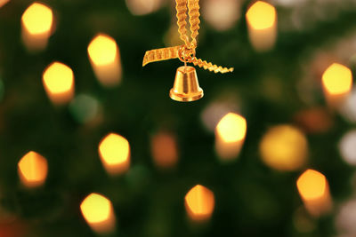 Close-up of illuminated light bulbs