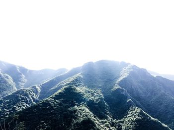 Scenic view of mountains against clear sky