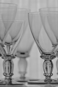 Close-up of wine glasses.