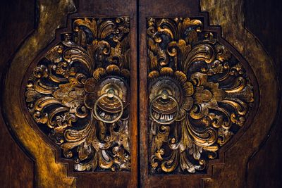 Close-up of wooden door