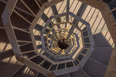 Directly below shot of ceiling of building