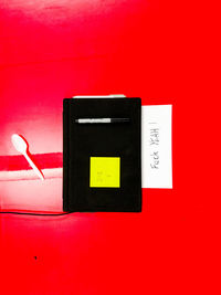 Close-up of red wall