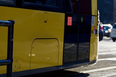 Yellow train at railroad station