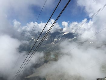 Low angle view of power lines against sky