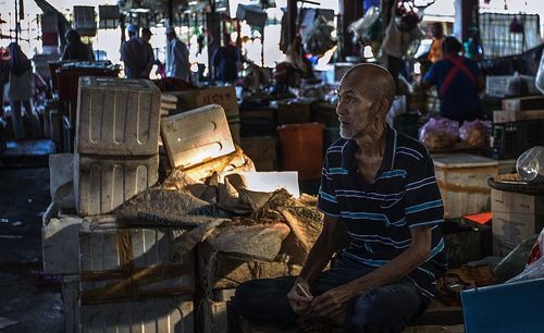 Old people in wet market