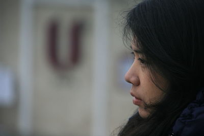 Close-up of young woman