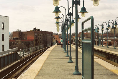 Railroad tracks in city