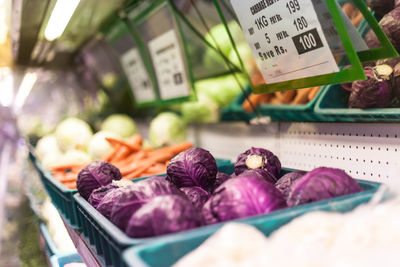 Close-up of vegetables for sale in market