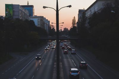 Traffic on road in city