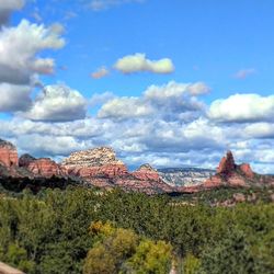 Panoramic view of trees against sky