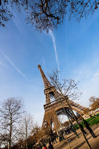 Low angle view of eiffel tower