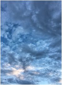 Low angle view of cloudy sky