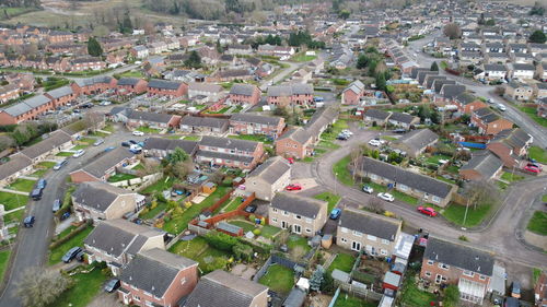 High angle shot of townscape