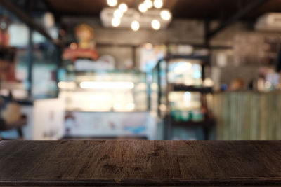 Close-up of empty chairs and table in restaurant