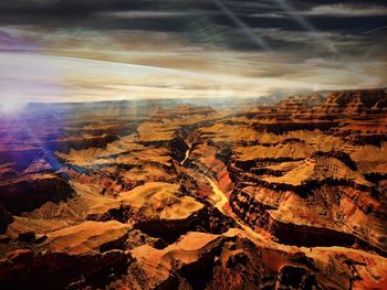 Aerial view of dramatic landscape