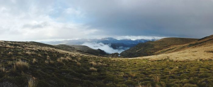 Scenic view of mountains against sky