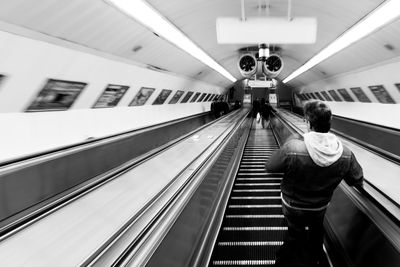 People on escalators