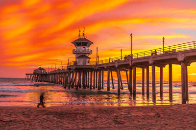 Scenic sunset at manhattan beach 