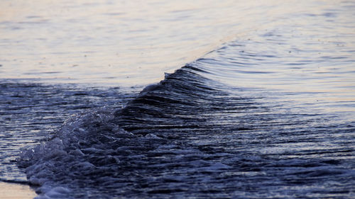 Surface level of water flowing in sea