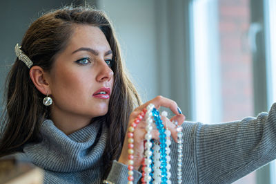 Portrait of beautiful young woman