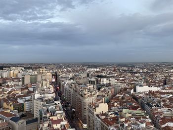 High angle view of townscape against sky
