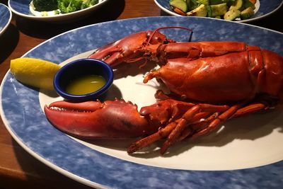 High angle view of meal served in plate