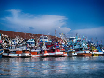 Boats in harbor