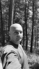 Portrait of man in forest