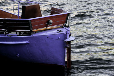 Boat sailing in sea