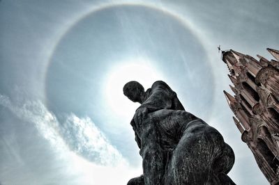 Low-angle view of stone statue