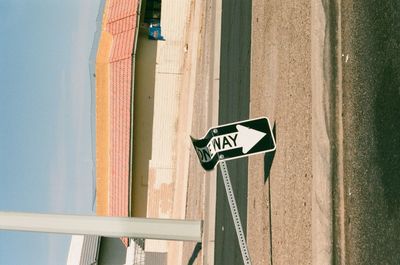 Low angle view of road sign las vegas 