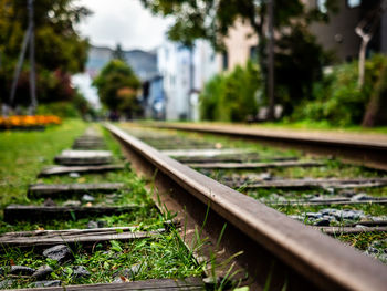 Surface level of railroad track