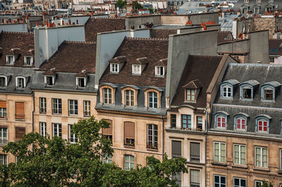 Full frame shot of residential buildings in city