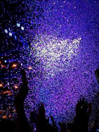 Illuminated lights at night