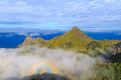 Low angle view of mountain against sky