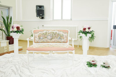 Potted plant on table at home