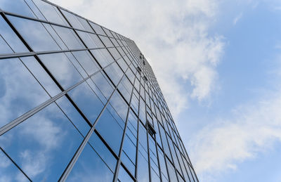 Low angle view of modern building against sky