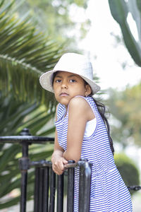 Portrait of cute girl looking away