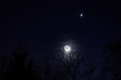 Low angle view of moon in sky