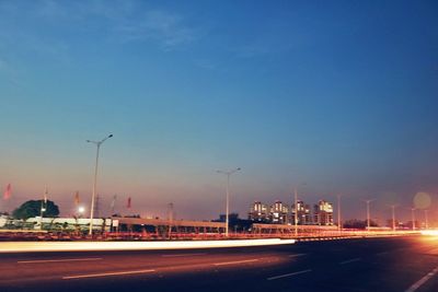 Long exposure shot of road at night