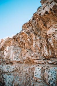 Low angle view of rock formation